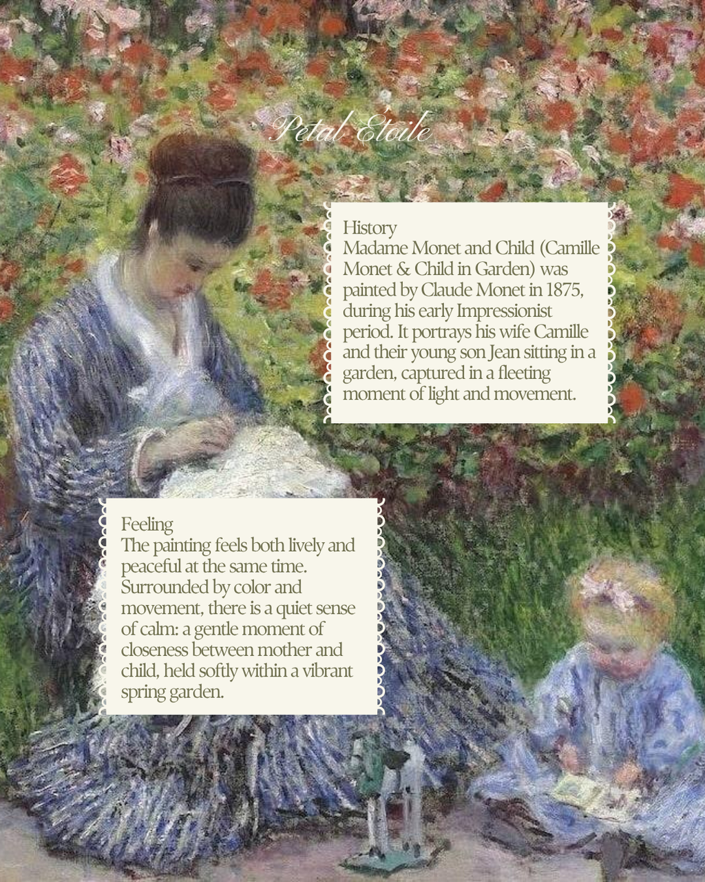 Floral Impressions: Madame Monet and Child, Claude Monet